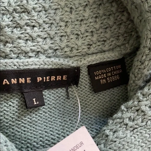 Vintage Jeanne Pierre Seafoam Cowl Neck Sweater - Picture 7 of 13